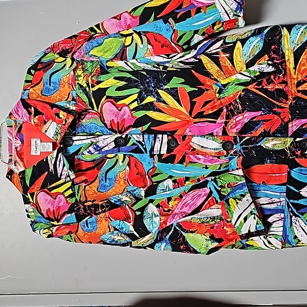 CHICOS SIZE 3 FLORAL JACKET